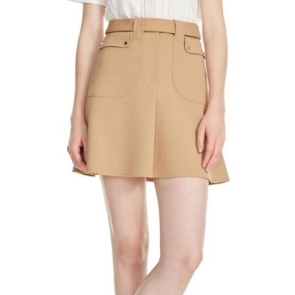 Maje Skirts Maje Tie Waist Aline Skirt In Camel Size 2 Medium